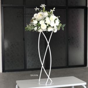 ZT-547W Unique design white flower stand metal for wedding centerpieces