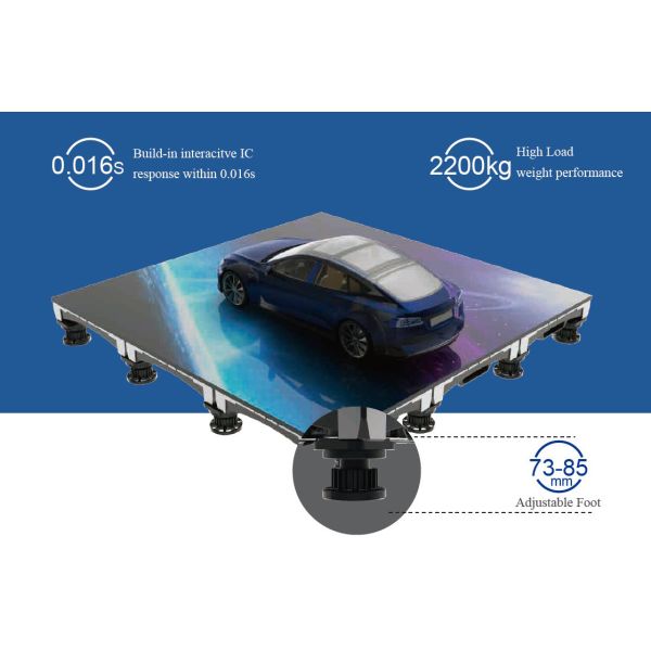 Die-cast Aluminum Load Bearing  2200kg Interactive LED Floor Display Solutions