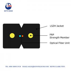 2 Cores OM4 Armored Fiber Optic Cable Single Mode , Single Mode Optical Fiber Cable