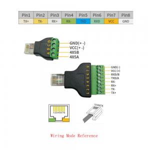 RJ45 Network Male Plug 8P8C to RS485 4 Pin Screw Terminal Block Adapter ...