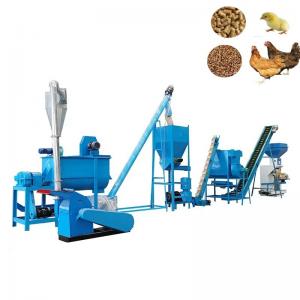 China 1 Ton Per Hour Feed Pellet Production Line Cattle Animal Feed Crusher Machine And Mixer supplier