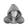China Hoodie Travel Neck Pillow U Shape Cervical Rest Soft Fabric With Hood For Sleeping wholesale