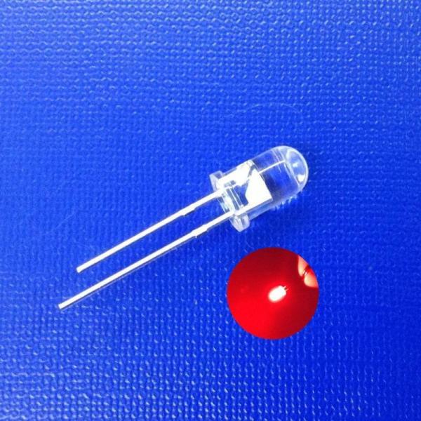 5mm Through Hole LEDダイオード 630nm 赤色 120deg 3-5LM ラウンド クリアレンズ インディケーター照明