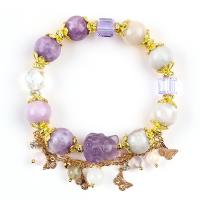 China Handmade Gemstone Beaded Bracelet Natural  Purple Mica Stone Bracelet Adjustable Charm Bracelet For Party Daily Wearing on sale