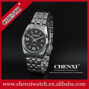 C0038J 5ATM Water Resistant Stainless Steel Watch Chain Black Color Wrist Watch Quartz Man