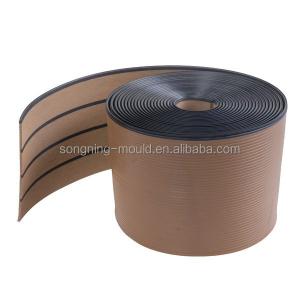 China Enhance Your Marine Experience with 190mm*5mm Synthetic Teak Boat Rubber Floor supplier