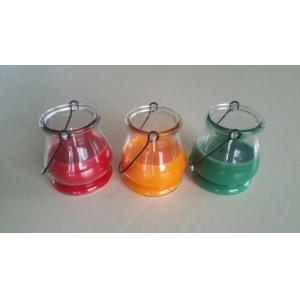 soy/paraffin wax hand lantern glass decorative candle with 7 different colors