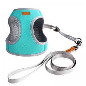 Amazon New Explosion-Proof Flush Teal Dog Harness Dog Pet Traction Rope Solid Color Reflective Vest Cat Chest Strap