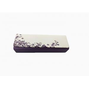 White Eyeglasses Iron Optical Glasses Case With Elegant Flowers Printing