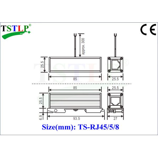 RJ45 Lightning Surge Arrester For Protecting Network / Computer Data Transmission System