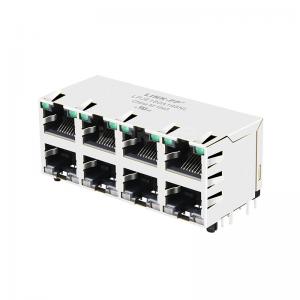 LPJE108A198NL 2X4 Port Side Entry PCB RJ45 Jacks With Shield Without Integrated Magnetics