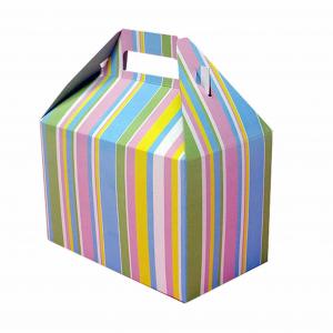 China Beautiful Foldable Cake Packaging Box Silver Art / Kraft Paper With Handle supplier