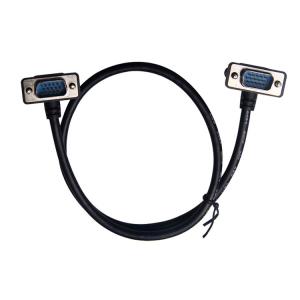 Industrial Db15 Vga Cable , 90 Degree Vga Rs232 Cable 2 Meter