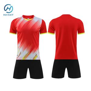 China Conjunto personalizado de camisetas de fútbol en blanco ¢ Uniforme de fútbol de secado rápido y transpirable para hombres y jóvenes ¢ Ideal para ropa de equipo, entrenamiento y partido ¢ No hay kit de logotipo para imprimir números y logotipos supplier
