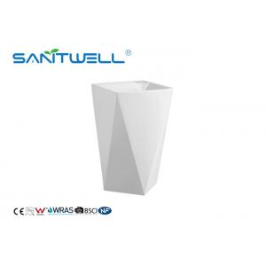 China Luxury Beautiful Appearance Stand Alone Wash Basin / White Pedestal Sink Self Cleaning supplier