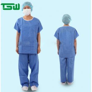 Blue SMS  70gsm Disposable Scrub Shirts And Pants