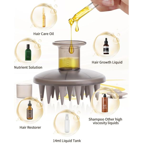 BPA-Free Silicone Scalp Oil Applicator with Massage Bristles