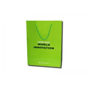 China Green Colors Custom Printing Paper Bags With Recycled Paper Bag OPP Rope Handle supplier