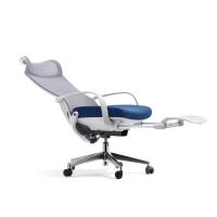 China Grey And Blue Home Office Chair Modern Sleek Design With Fixed Headrest on sale