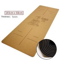 UV Printed Widen Yoga Cork Mat Sustainable 68cm For Pilates