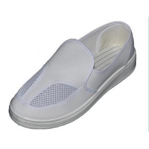China Light Weight Double Hole Mesh ESD Work Shoes W/PU Sole PVC Leather Upper supplier