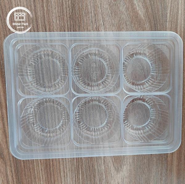 Envases de plástico de PP transparente y de ampollas desechables, envases de 6 cavidades para chocolate, dulces, pasteles de luna, magdalenas y galletas