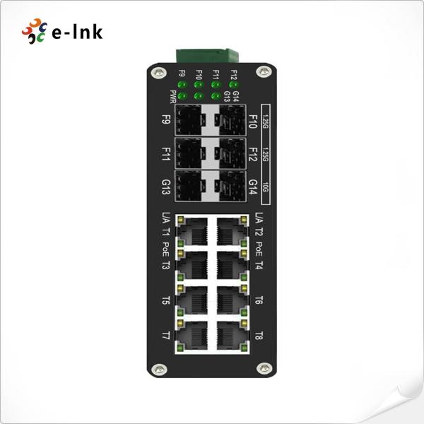 Industrial L2+ 8-Port 10/100/1000T 802.3at PoE + 4-Port 1G SFP + 2-Port 10G SFP+ Managed Ethernet Switch