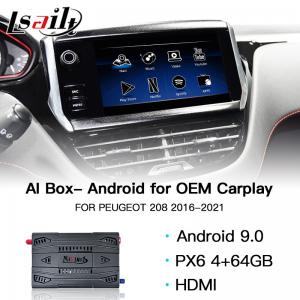 USB Carplay Car AI Box 4GB 64GB HDMI Android 9.0 For Peugeot 208 GPS Navigation