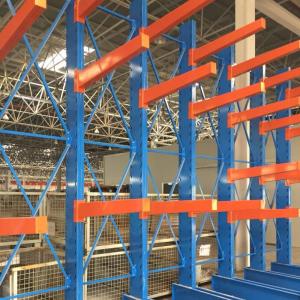 China Red Blue Cantilever Pallet Racking , Industrial Cantilever Metal Storage Racks supplier