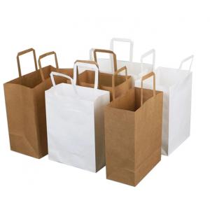 Biodegradable Folding Paper Packaging 300um Kraft Paper Shopping Bag