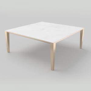 China Square Aluminium Home Furniture Center White Marble Tea Table 180mm Height supplier