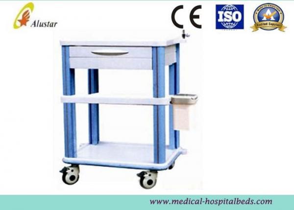 IV Pole Medical Trolley ABS Hospital Emergency Trolley Cart With Dust Bin (ALS