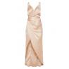 2019 New Arrivals Women Casual Petite Champagne Satin Maxi Dress And Sexy