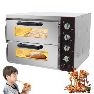 2 Deck Stainless Steel Counter Top Electric Pizza Snack Oven with Independent Chambers