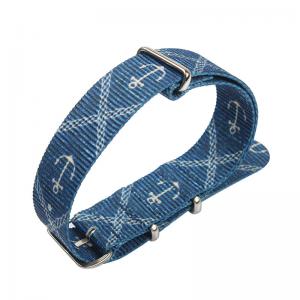 China ROHS  Navy Blue Watch Strap , 24mm Wide Nylon Watch Bands supplier