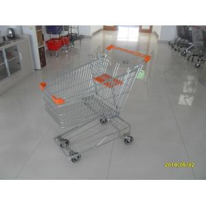 China Low Carbon Metal Shopping Cart 100 L With 4 Swivel 4 Inch Autowalk Casters supplier