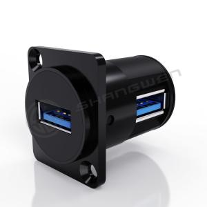 China 90 Degree Black Shell Audio Video Connectors 9 Pin Shielded RJ45 Female Straight XLR Socket for Data Cable & USB Connector wholesale