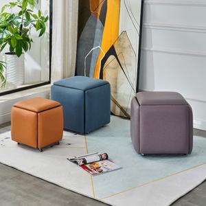 Fluffy 5 In 1 Cube Stool Bench Ottoman Nordic Style