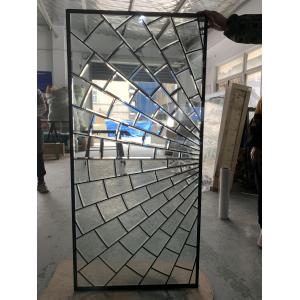 Customized all clear beveled Entry Door Decorative Leaded Glass With Patina Caming