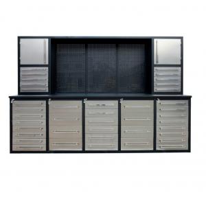 Tool Workshop Drawers Chest with Cold Rolled Steel Cabinet and Heavy Duty Metal Bench
