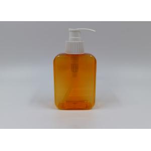 Orange Clear Flat Plastic Cosmetic Bottles Hand Wash Body Cream PET Container  180ml