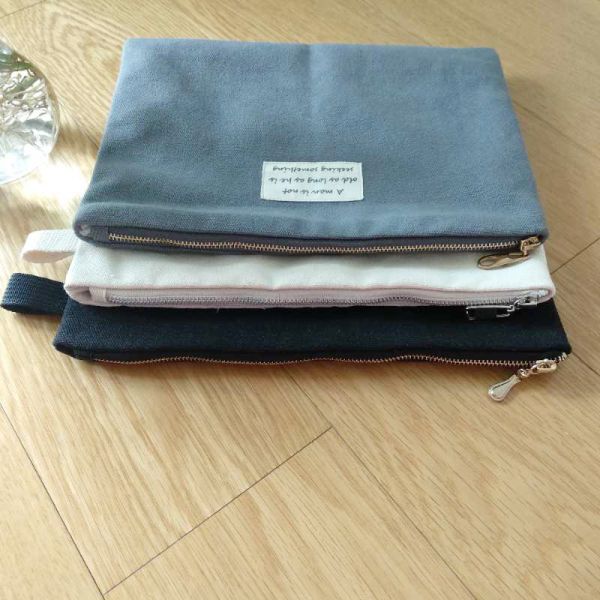 Cotton Lining 12*8.5 Canvas Pen Case Stationery Storage