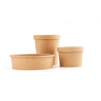 China Biodegradable Disposable Kraft Paper Bowls With Lids 32oz for sale