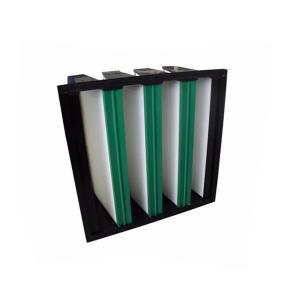 China Office Buiding V Bank Medium Hepa Air Purifier Filters Replacement Single Header Frame supplier