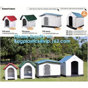 Plastic Dog House - Waterproof Dog Kennel Air Vents Elevated Floor All Weather Indoor Outdoor Insulated Doghous