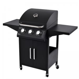Indoor and Outdoor Multi-Stage Regulation 3 Burner Black Commercial Gas Bbq Grill Machine