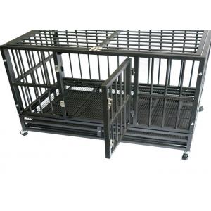 China Luxurious Heavy Duty Large Folding Dog Crate , Collapsible Dog Kennel With Wheel supplier