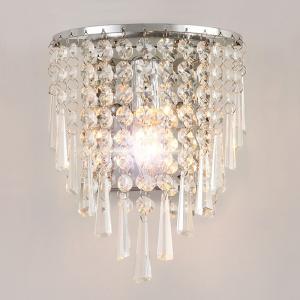 Modern Led Crystal Wall Lamp Tricolor Light Bedside Lamp silver wall light(WH-OR-26)