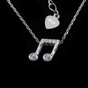 Cubic Zircon New Jewellery Design Shining Jewelry Notes Shape Evening Necklace