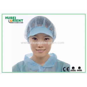 ISO9001/ISO13485 Non Woven PP Round Disposable Bouffant Cap With Peak